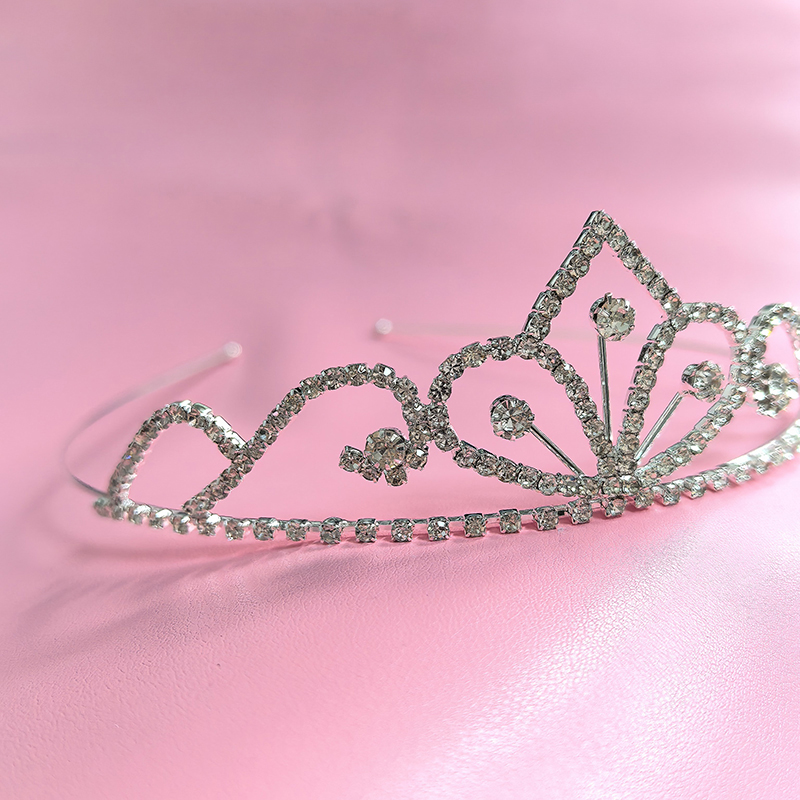 Women'S Hair Accessories Wedding - Srebrna Korona Ślubna z Cyrkoniami Luksusowa