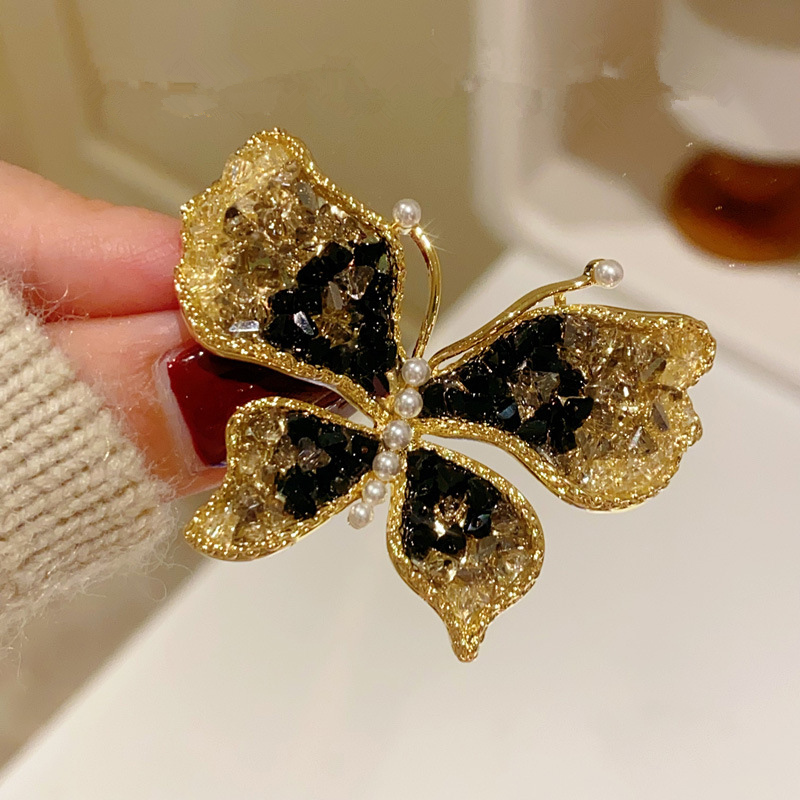 Women Jewelry Accessories For Black Dress - Czarne broszki motylkowe dla kobiet Biżuteria