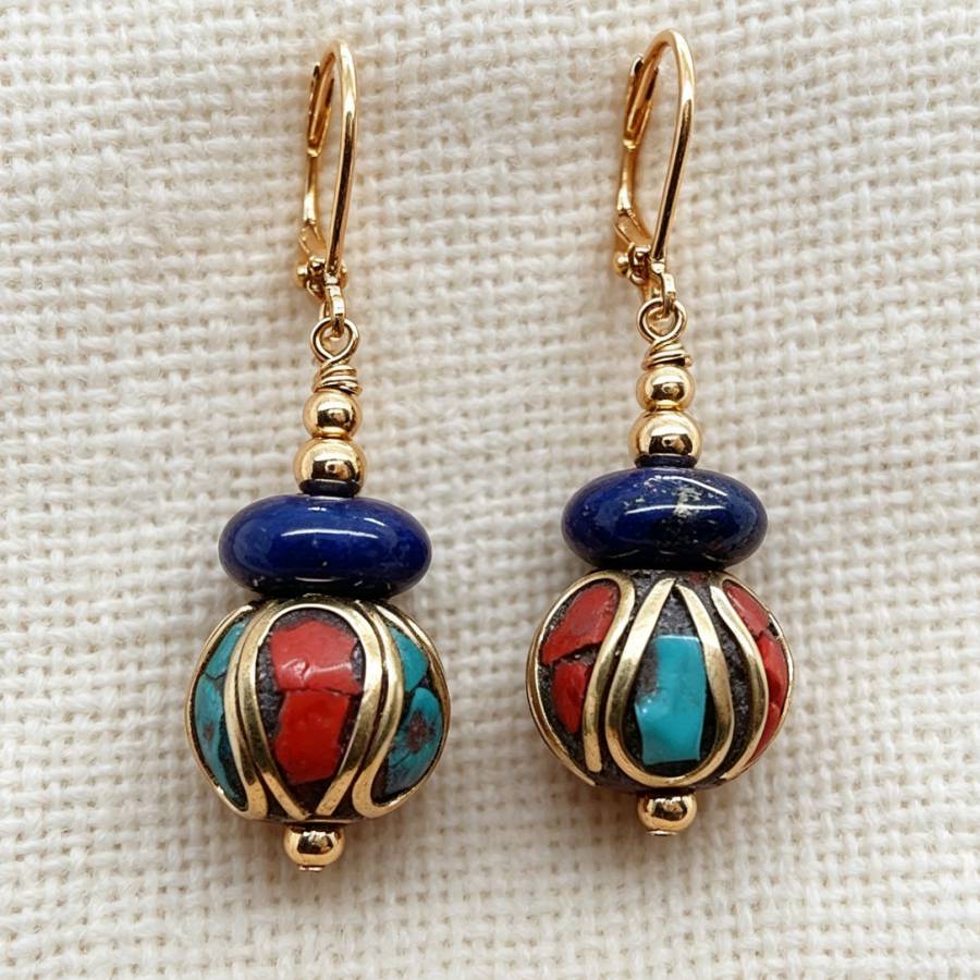 Women Accessories Nepal - Ręcznie Robione Nepalskie Niebieskie Lapis Lazuli