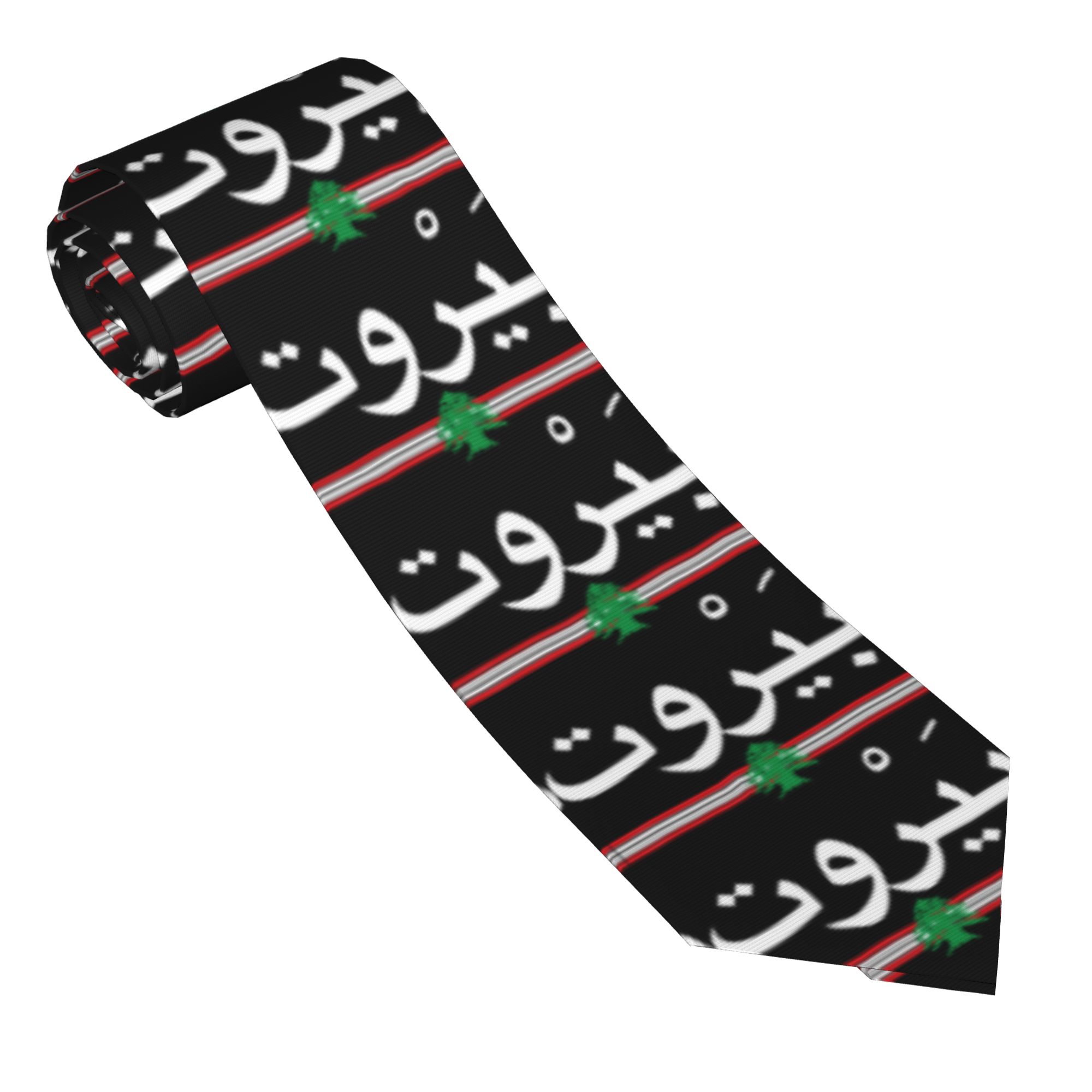 Women Accessories Lebanon - Krawat z flagą Libanonu i arabskim