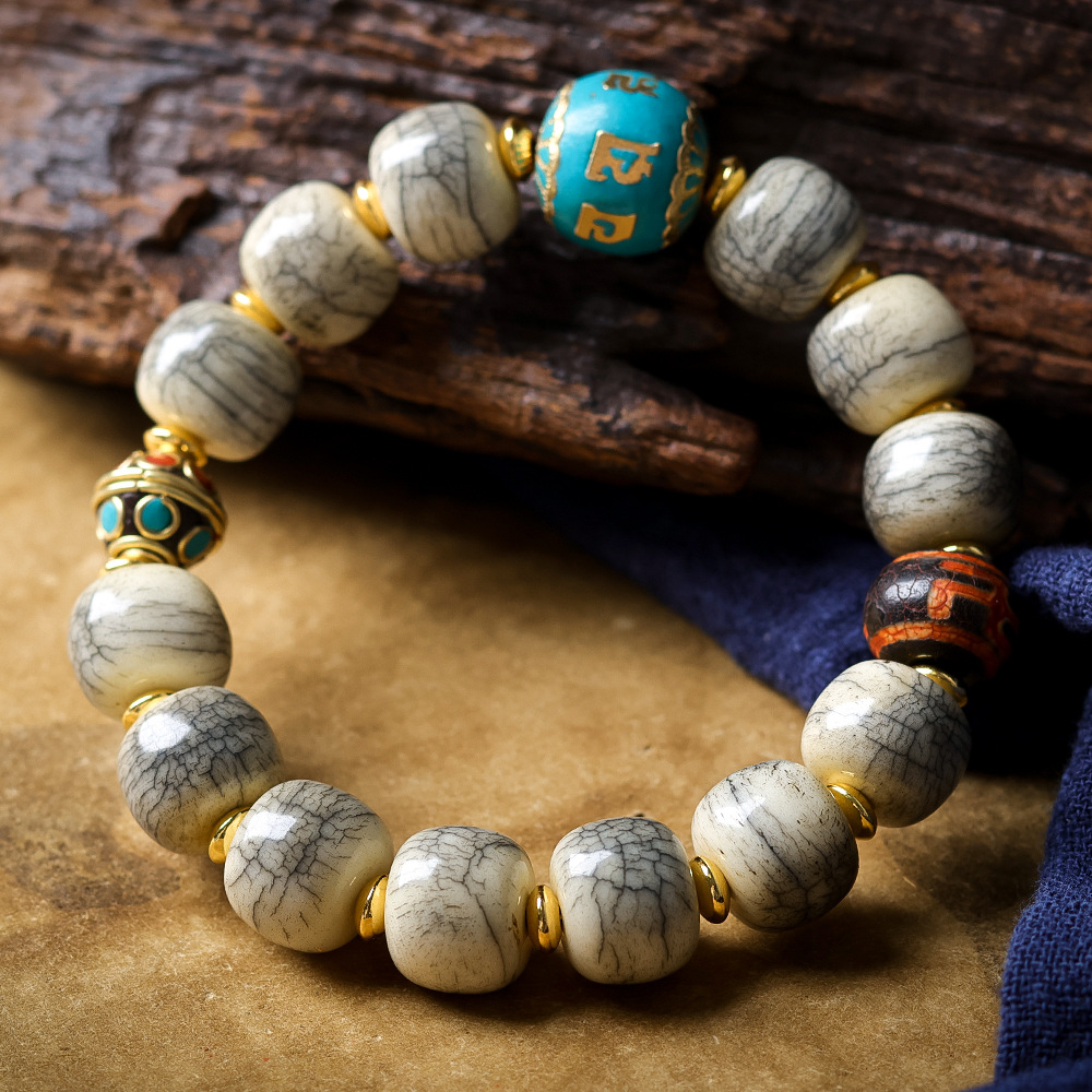 Women Accessories Nepal - Bransoletka z pękniętych kości jaka w