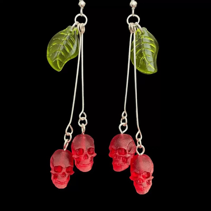 Kolczyki Gotyckie Czaszki Wiśn – Women'S Vampire Accessories recenzja i cena