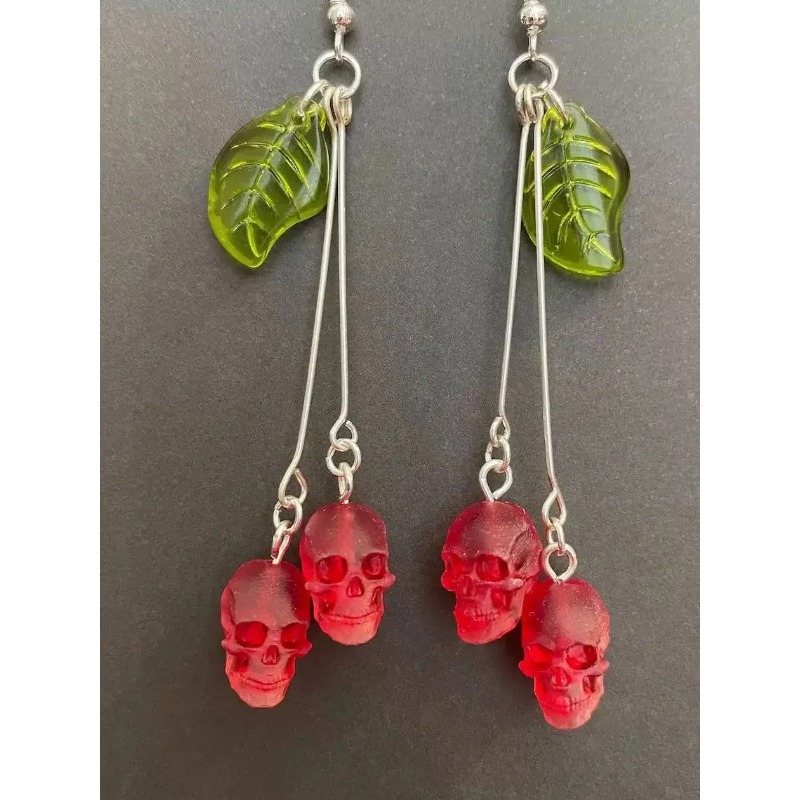 Kolczyki Gotyckie Czaszki Wiśn – Women'S Vampire Accessories recenzja i cena