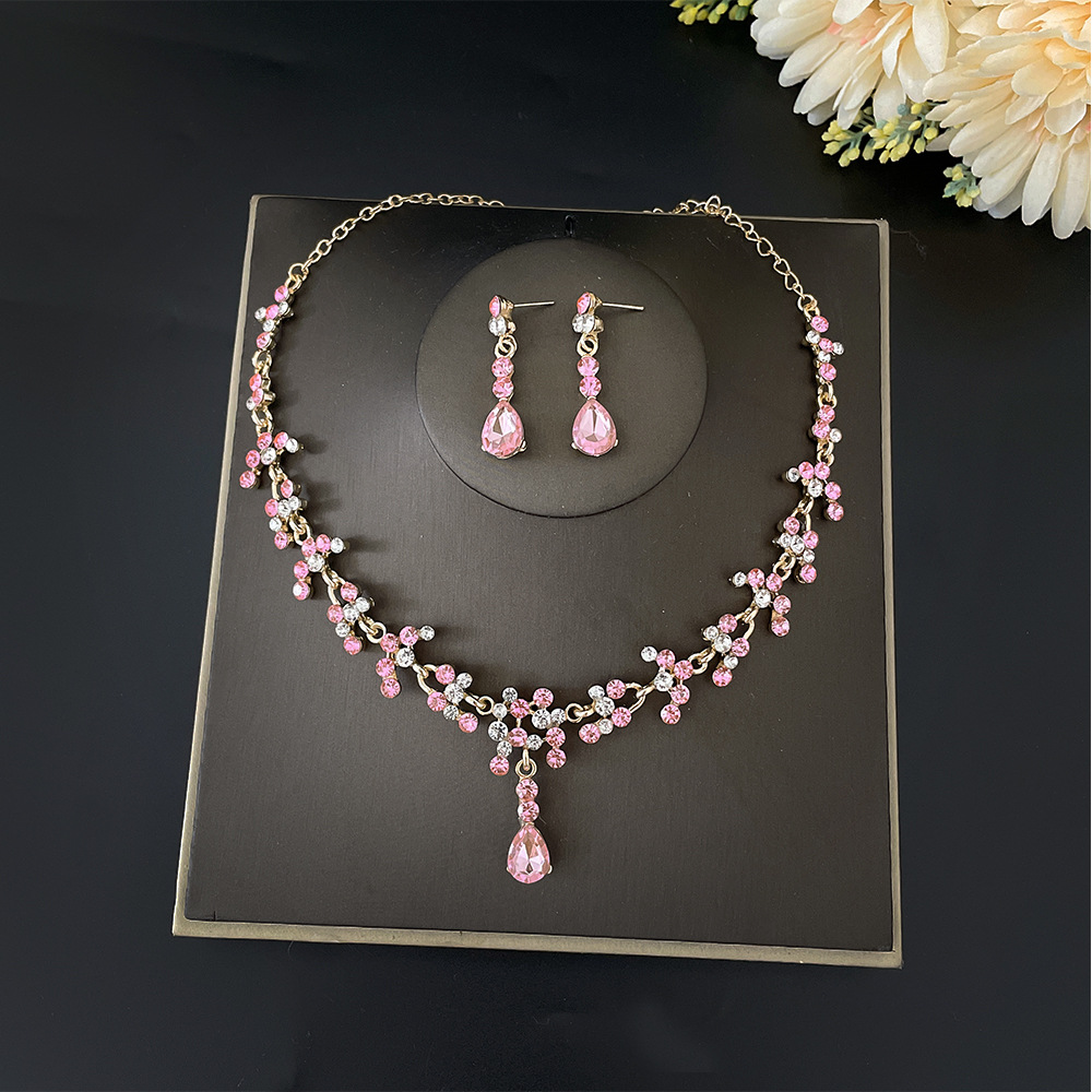 Barokowy różowy fioletowy krys – Women Jewelry Accessories For Black Dress recenzja i cena
