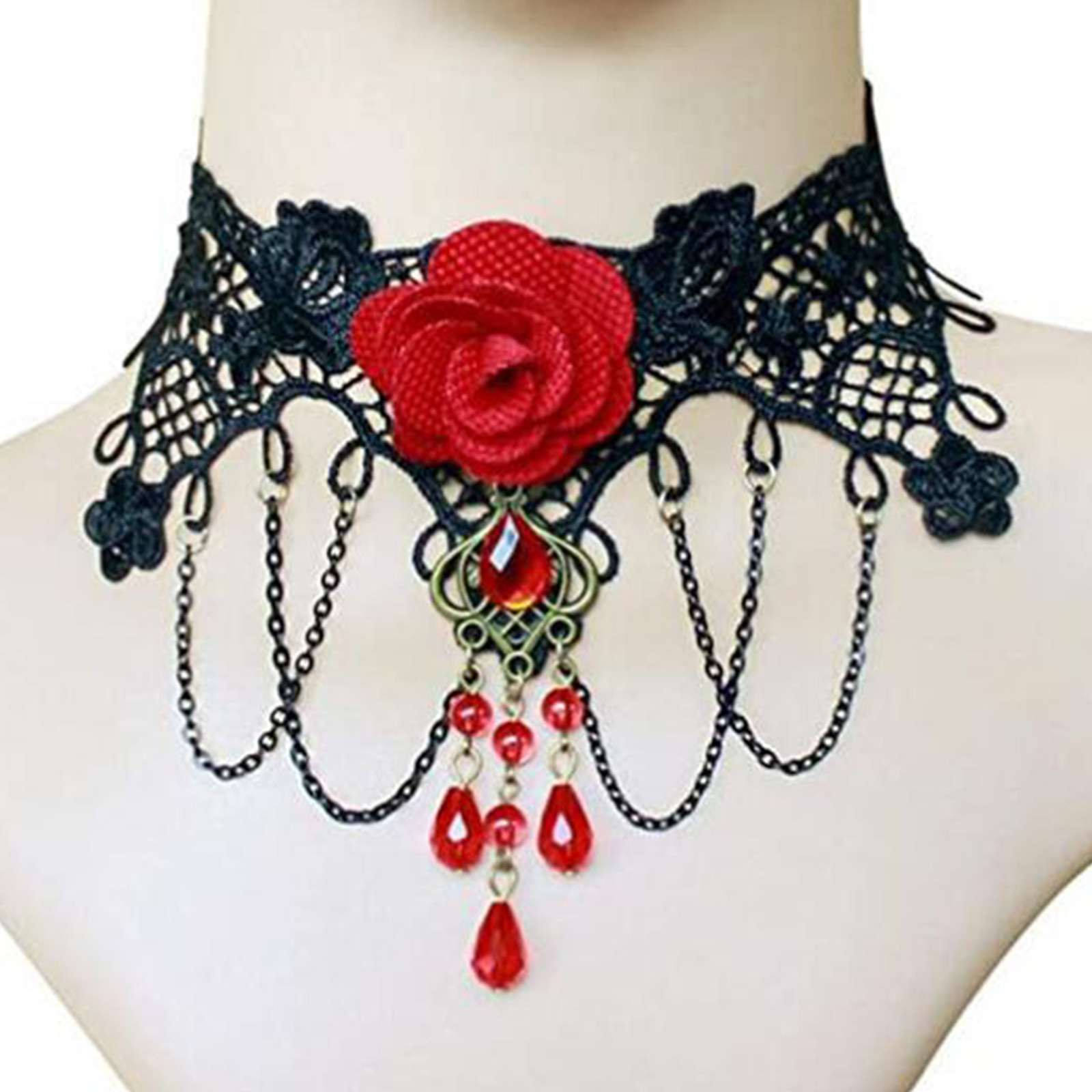 Gotycki czarny koronkowy naszy – Women Jewelry Accessories For Black Dress recenzja i cena